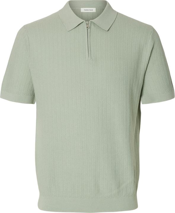 Selected Slhcran Ss Knit Structure Zip Polo Noos (S)