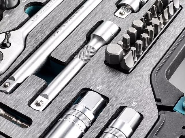 Actual product image technocraft Jeu clés à douille,1/4+1/2",86-pcs., "Silverline"
