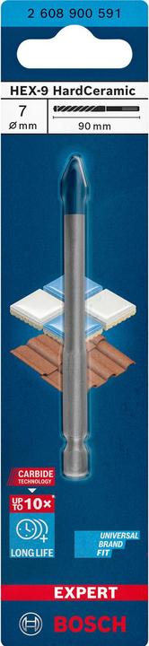 Produktbild Bosch Professional Zubehör EXPERT HEX-9 HardCeramic Bohrer, 7 x 90 mm (7 mm)