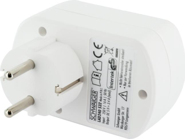 Actual product image Schwaiger USB charger (5 W, 1 portion)