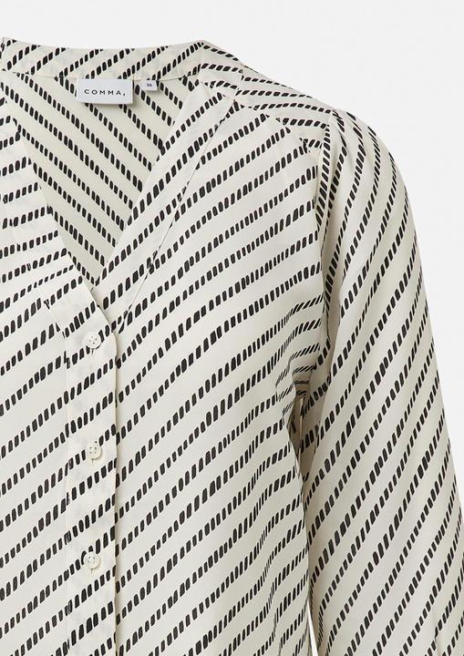 Immagine prodotto Comma Bluse Gemusterte Chiffon-Bluse mit V-Ausschnitt und Knopfleiste (46)
