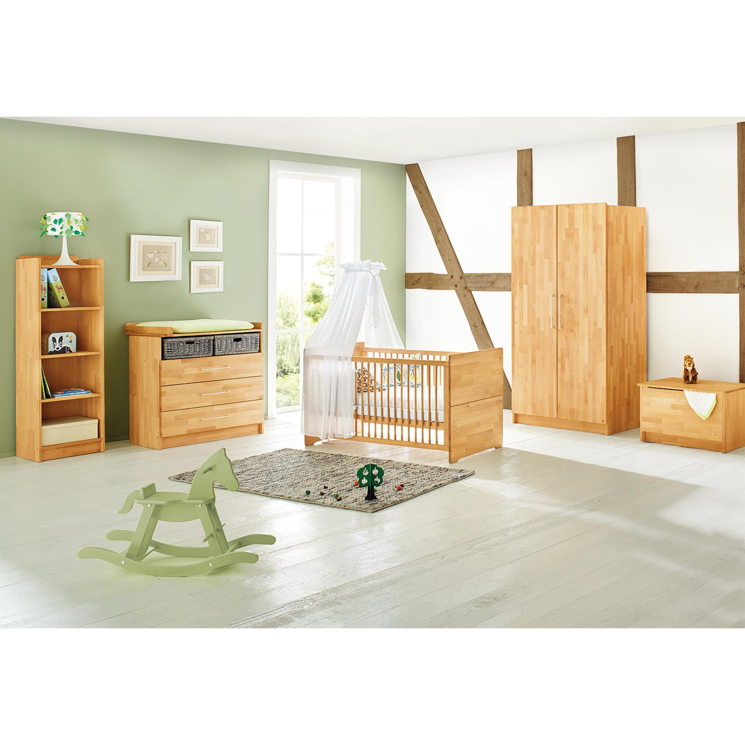 Pinolino, Komplett-Babyzimmer, Natura breit (Babybett, Wickelkommode, Kinderkleiderschrank)