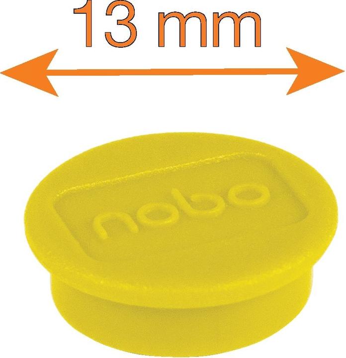 Actual product image Nobo Magnet round 13mm 1915288 yellow 10 pieces (10 x)