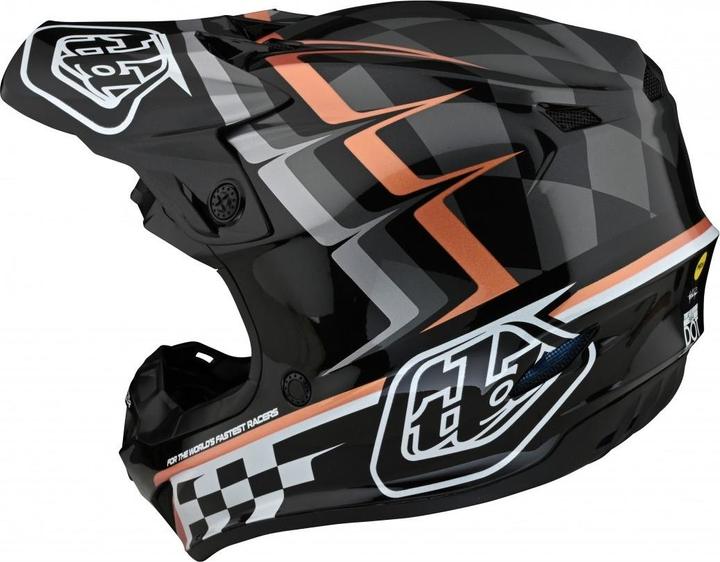 Produktbild Troy Lee Designs SE4 Polyacrylite MIPS Helm, Warped, black/copper, XL | 60-61cm (60 - 61 cm)