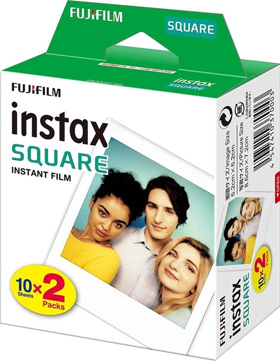 Actual product image Fujifilm Instant Colour Instax Square Glossy 2x10pk film