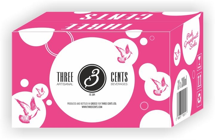 Actual product image Three Cents Pink grapefruit soda (24 x 20 cl)