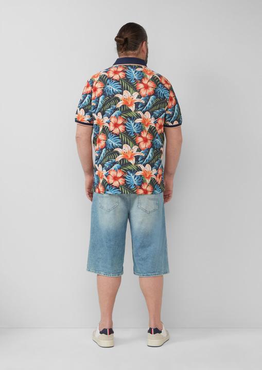Produktbild S.Oliver Polo-Shirt Poloshirt aus Baumwolle mit All-over-Print (XXL)