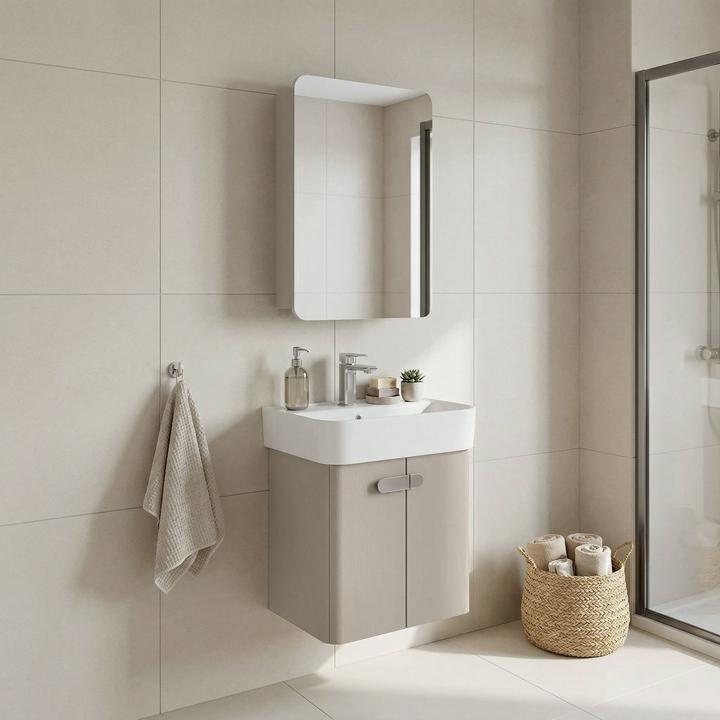 Produktbild Homitis Orbit 55 Bathroom Cabinet With Sink & Mirror Set (2 Pieces)
