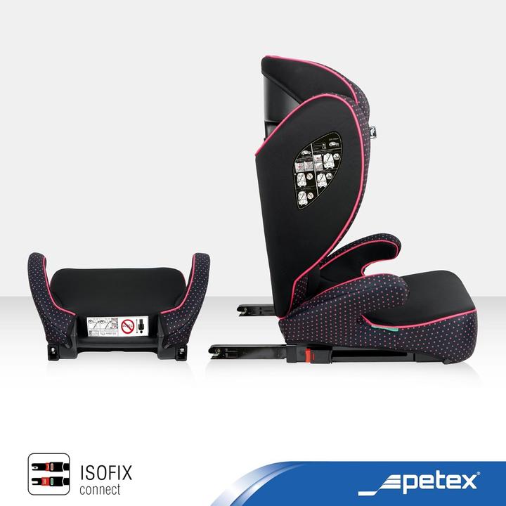 Actual product image Petex Basic Plus 1602 pink HDPE according to ECE R129 Child seat pink (Booster seat, Child seat, ECE R129/i-Size Standard)