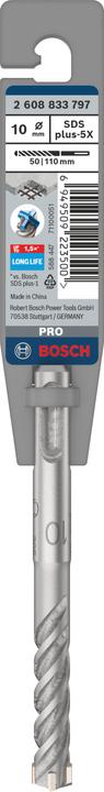 Actual product image Bosch Professional Zubehör PRO SDS plus-5X hammer drill bit, 10 x 50 x 110 mm (10 millimetres)