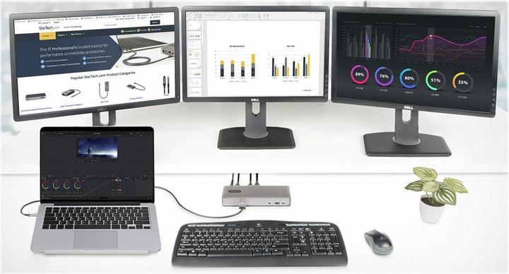 Actual product image StarTech com Docking Station USB-C - Dock USB Tipo C Multi Monitor - HDMI/DP/USB- C con DP Alt-mode (USB-C, 7 Ports)