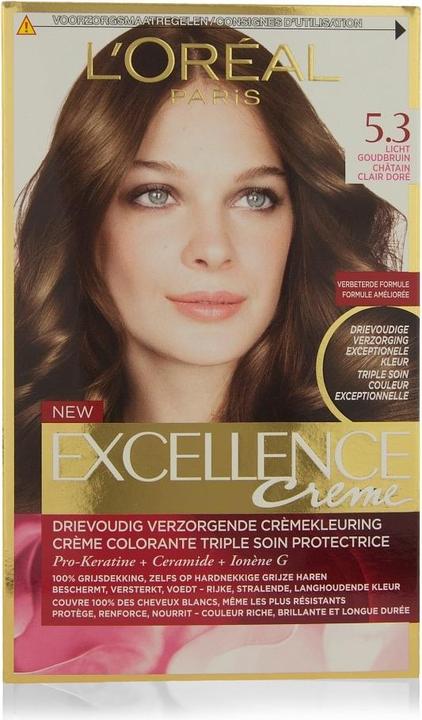 Image du produit L'Oréal Paris L'Oreal Paris Excellence Cream 5.3 Light Golden Brown (5.3 Brun doré clair)