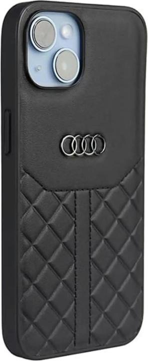 Actual product image Audi Genuine Leather iPhone 14 6.1" czarny/black hardcase AU-TPUPCIP14-Q8/D1-BK (Apple iPhone 13, Apple iPhone 14, Apple iPhone 15)