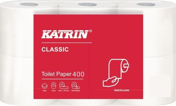 Actual product image Katrin Toiletpapir Classic 400 2-lags 48m - (42 ruller pr. karton)