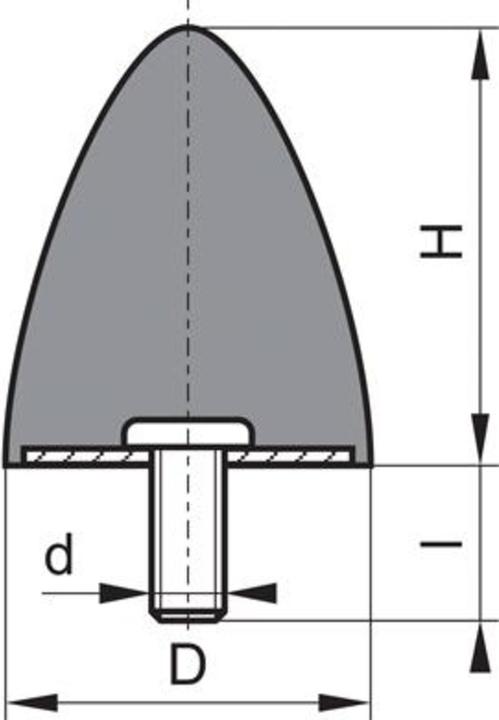 Magni Gummi Anschlag Puffer GP DP 50x58 M10x28 (Anschlagdämpfer)