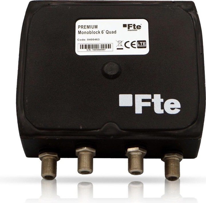 Produktbild FTE Premium Monoblock Quad LNB Sat-Antenne (4-Teilnehmeranschluss, Zwei-Satelliten-Positionen, HD 1080 (Quad LNB)