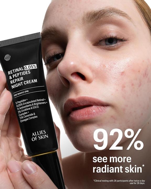 Produktbild Allies Of Skin Retinal 0,05% Peptide Repair Nachtcreme mit eingekapseltem Retinol (48 ml, Nachtcreme)
