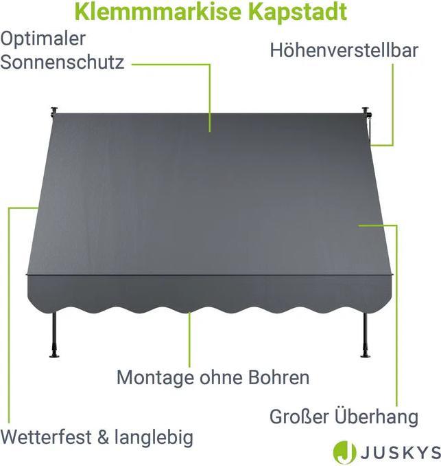 Actual product image Juskys Klemmmarkise Kapstadt (2.50 m)