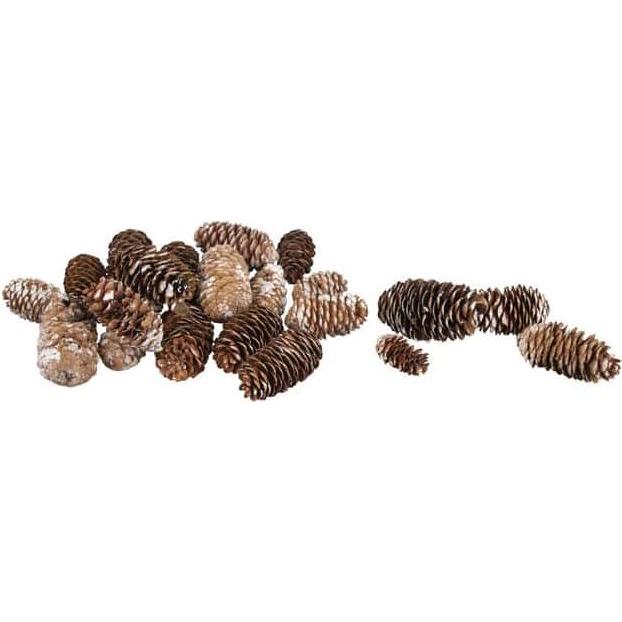 MICA Living, Weihnachtsdeko, Tannenzapfen mit Kunstschnee - aus Holz - ca. 200 g
