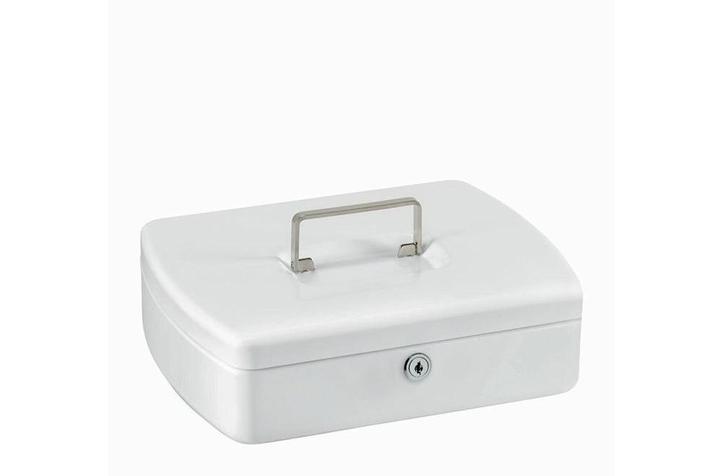 Actual product image Burg Wächter Cash box Office-Line W.255xH.75xD.200 mm white powder-coated steel incl. cylinder lock
