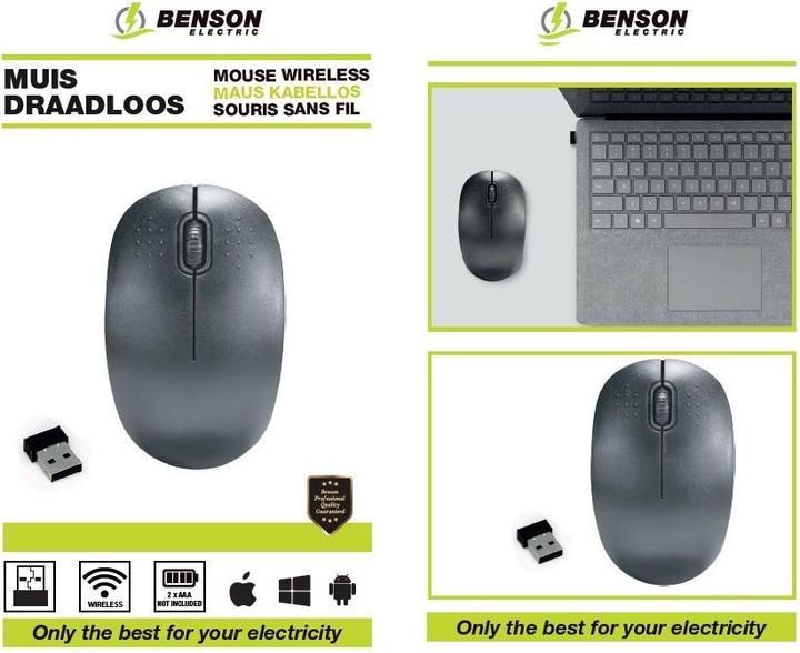 Produktbild Benson Electric Maus kabellos mini ergonomisch (Kabellos)