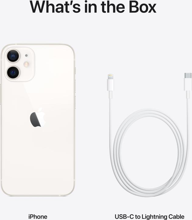 Immagine prodotto Apple iPhone 12 mini (256 GB, Bianco, 5.40", SIM + eSIM, 5G)