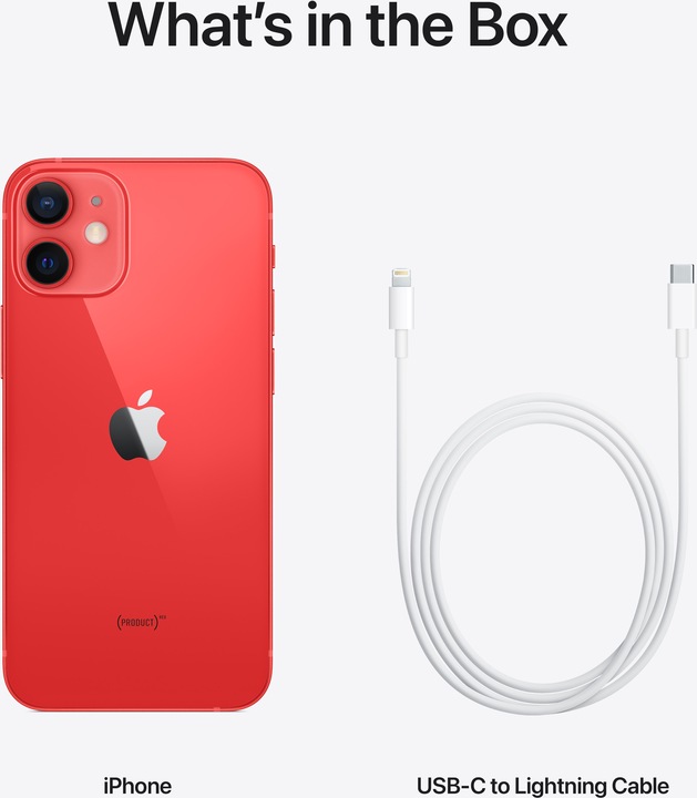 Actual product image Apple iPhone 12 mini (64 GB, (PRODUCT)​RED, 5.40", SIM + eSIM, 12 Mpx, 5G)