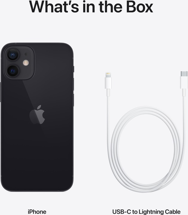 Produktbild Apple iPhone 12 mini (128 GB, Black, 5.40", SIM + eSIM, 12 Mpx, 5G)