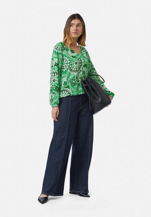 Actual product image Comma Bluse Strukturierte Bluse mit All-over-Print und V-Ausschnitt (40)