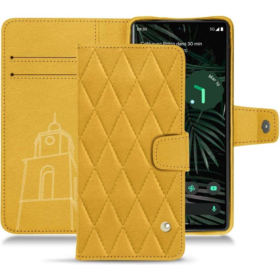 Noreve Lederschutzhülle Wallet (Google Pixel 6 Pro), Smartphone Hülle, Orange