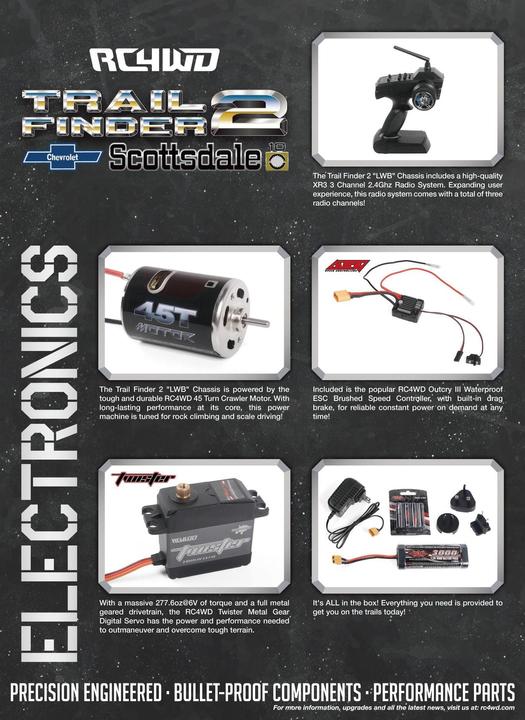 Actual product image Rc4Wd Scale Crawler Trail Finder 2 LWB Chevy K10 Black RTR, 1:10 (RTR Ready-to-Run)