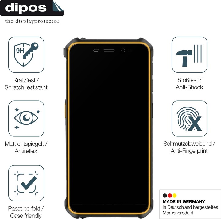 Produktbild Dipos Anti-Shock Displayschutz Matt 9H (1 Stück, Ulefone Armor X12 Pro)