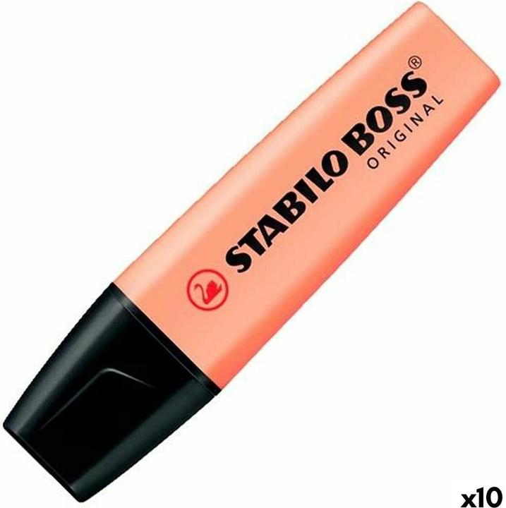 Produktbild STABILO Textmarker - BOSS ORIGINAL Pastel - 10er Pack - cremige Pfirsichfarbe (Pfirsich, 5 mm, 10 x)