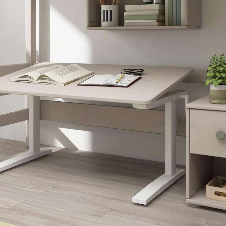 Image du produit Flexa Study Classic Schreibtisch höhenverstellbar mit Kippfunktion Grau (120 x 70 x 76 cm)
