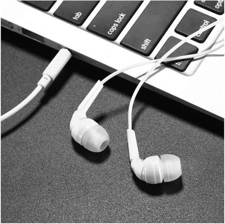 Actual product image Hoco Wired headphones wire earphones Jack 3,5 mm with microphone M40 white (Cable)