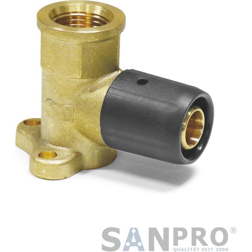 Thumbnail - Sanpro, Rohrverbindungstechnik, STECKFIT Steckfit. Wandwinkel - Wandscheibe IG 20x2 - 1/2" - 52 mm DVGW