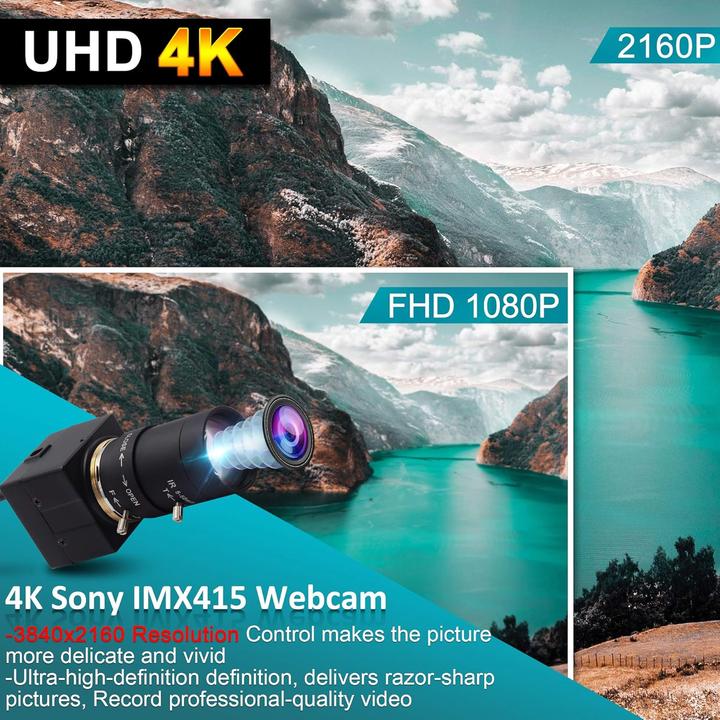 Actual product image ELP 4K UHD Webcam mit manuellem Zoomobjektiv (5-50mm)