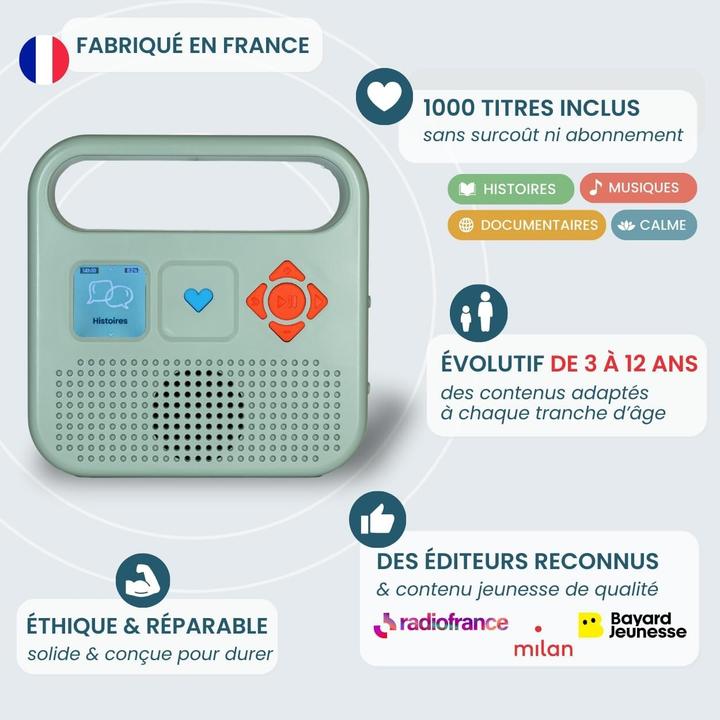 Immagine prodotto Merlin la Chouette Radio Enceinte Merlin vert amande