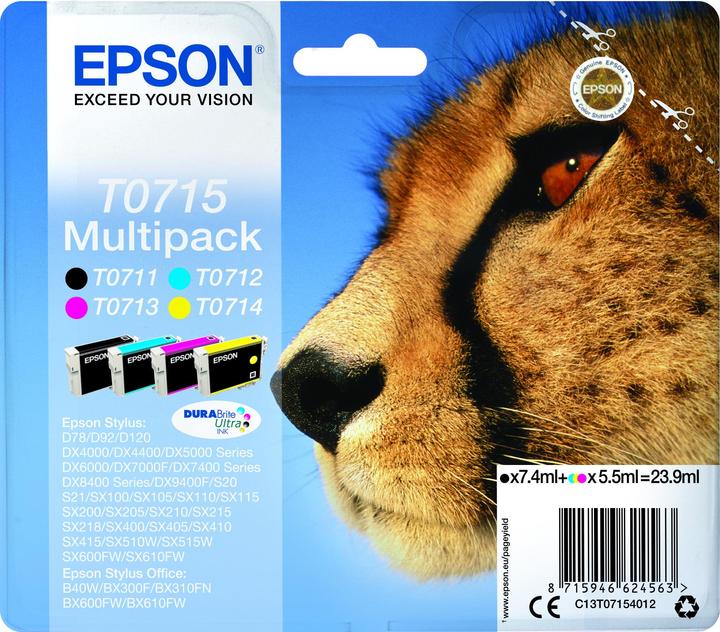 Immagine prodotto Epson Cartuccia D'Inchiostro Durabrite 4 Colori T0715 (M, FC, C, Y)