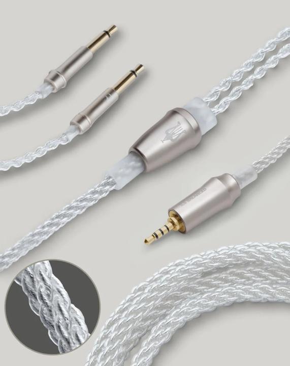 Actual product image Meze Audio 99 Upgrade Balanced OFC Headphone Cable, Mono 3.5 mm - 2.5 mm, Silver Plated (1.20 m)