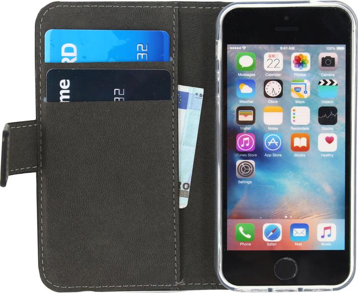 Actual product image Mobilizera Mobilize MOB-22645, Wallet case, Apple, iPhone 5 / 5s / SE, 10.2 cm (4"), Black (Apple iPhone 5)