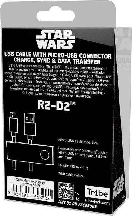 Image du produit Tribe Line - Câbles Microusb - 1,2 M (4ft.) - R2-D2 (1.20 m, USB 2.0)