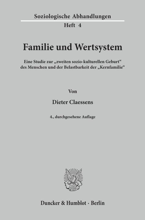 Produktbild Familie und Wertsystem (Deutsch, Dieter Claessens, 1979)