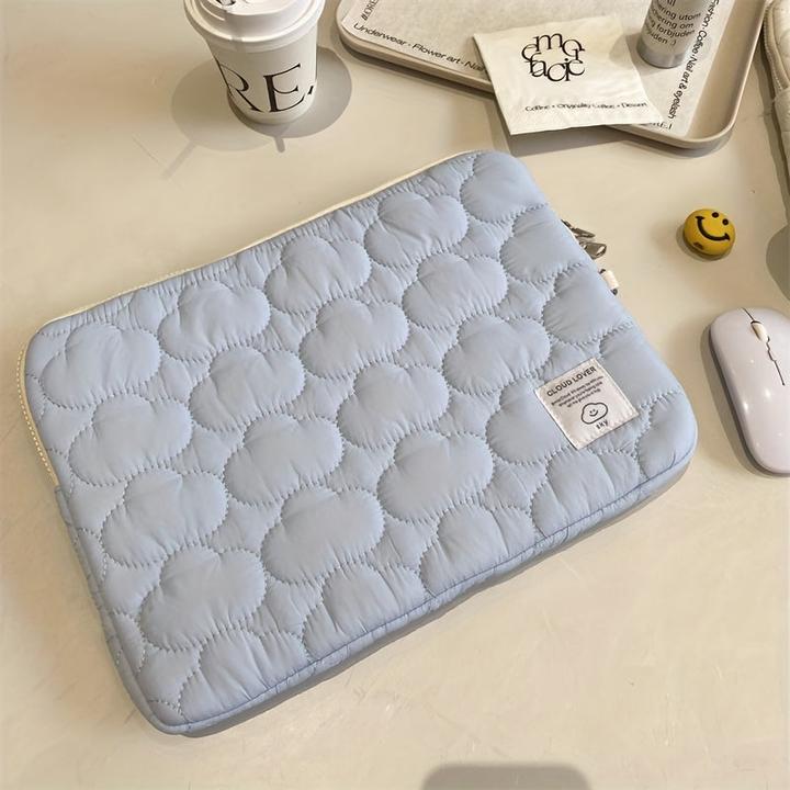 Actual product image Only-Bags.Store Cloud Lover quilted tablet sleeve, protective cover with fashionable tassel, multiple pocket clutch
