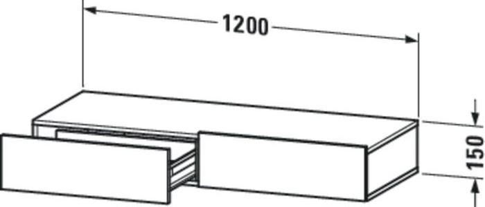 Produktbild Duravit Schubkastenablage DURASTYLE 440x1200x150mm basalt matt/basalt matt