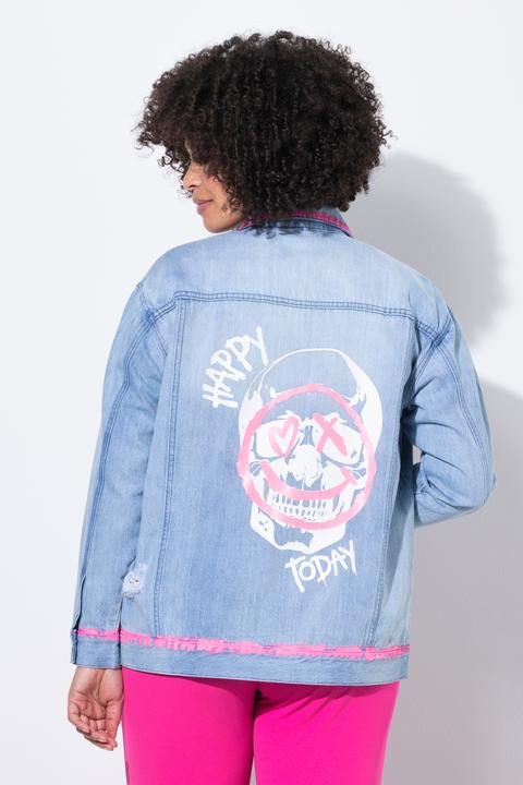 Immagine prodotto Angel of Style Jeansjacke, oversized, Schriftzug, Neon-Kanten (54)