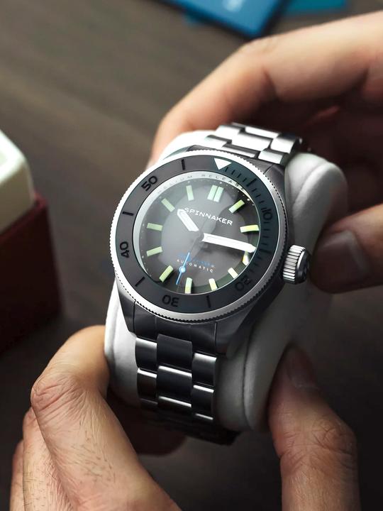 Actual product image Spinnaker SP-5098-33 Picard Volcano Black Automatic Diver's Watch 45mm 55ATM (Diving watch)