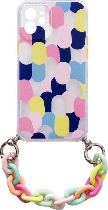 Produktbild Hurtel Color Chain Case Gel elastische Hülle mit Kette und Anhänger für iPhone 12 mehrfarbig (Apple iPhone 12)