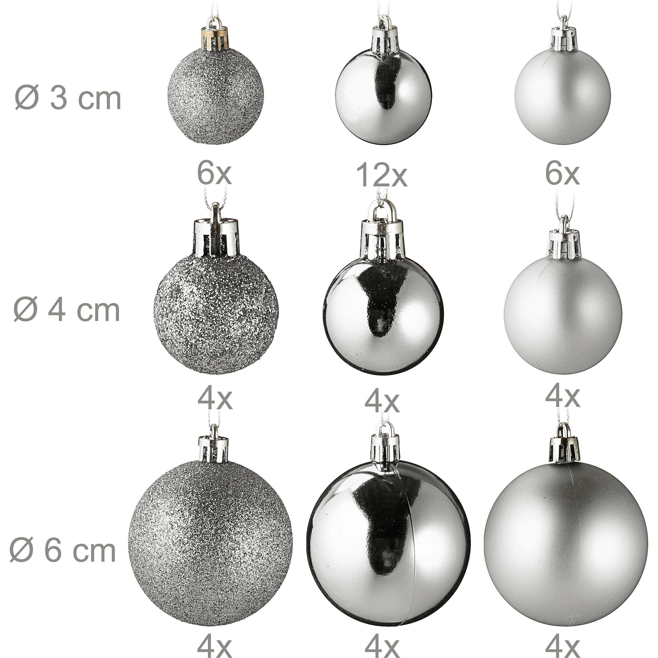 Relaxdays, Christbaumschmuck, Weihnachtskugeln-Set (100 -teilig)