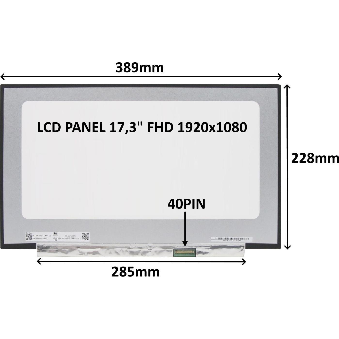 SIL PANNELLO LCD 17,3" FHD 0PIN MATN? IPS / BEZ??CHYT?, Pezzo di ricambio notebook